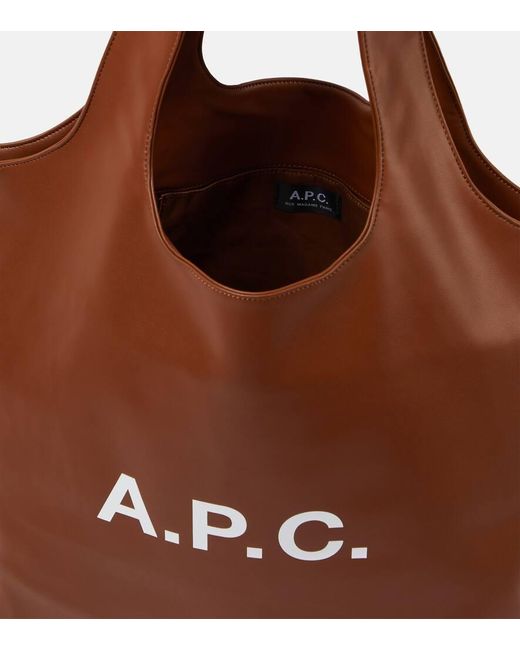 Tote Ninon de piel sintetica con logo A.P.C. de color Brown