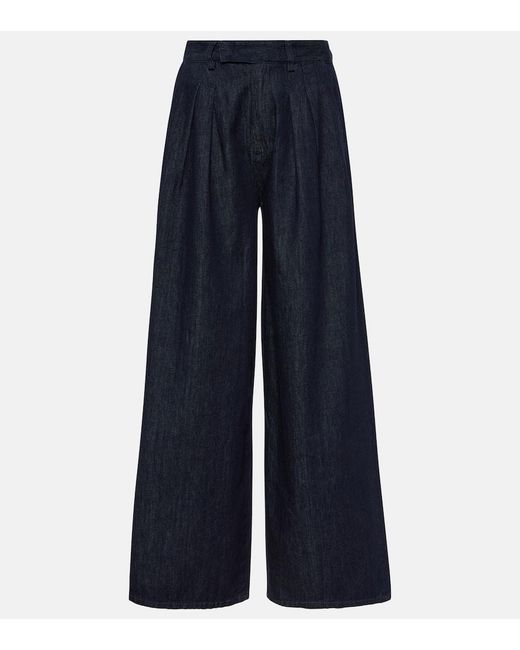 Frankie Shop Blue Nolan High-rise Wide-leg Jeans