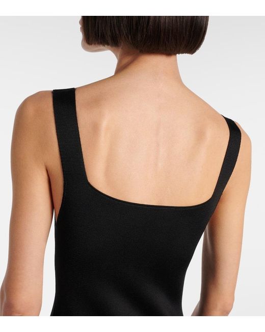 Khaite Black Dixi Knitted Midi Dress