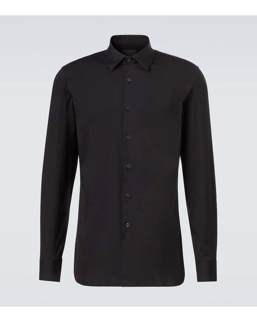 Prada Black Cotton-Blend Shirt for men