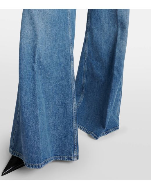 FRAME Blue Extra Wide Leg High-rise Jeans