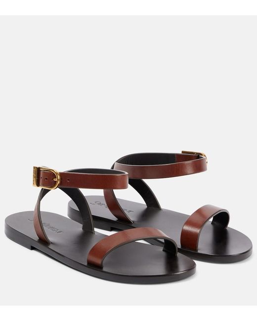 Saint Laurent Brown Sahara Leather Sandals