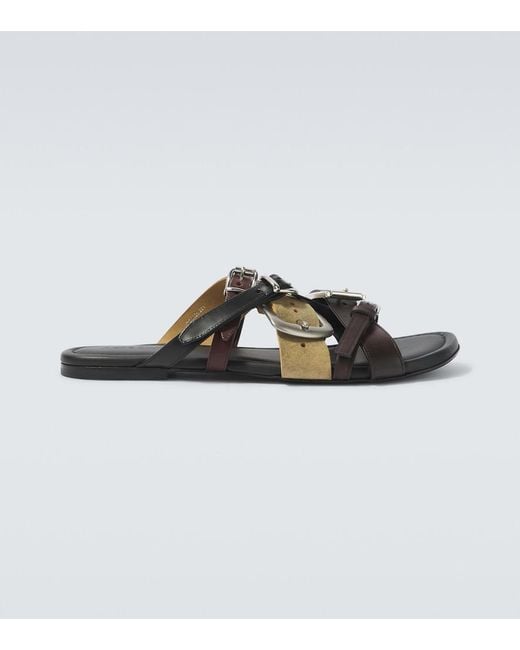 Acne Multicolor Leather Sandals for men