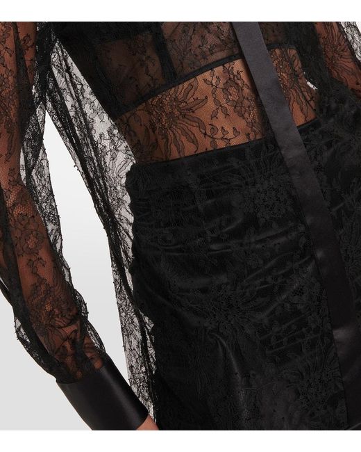 Dolce & Gabbana Gray Bluse Aus Spitze