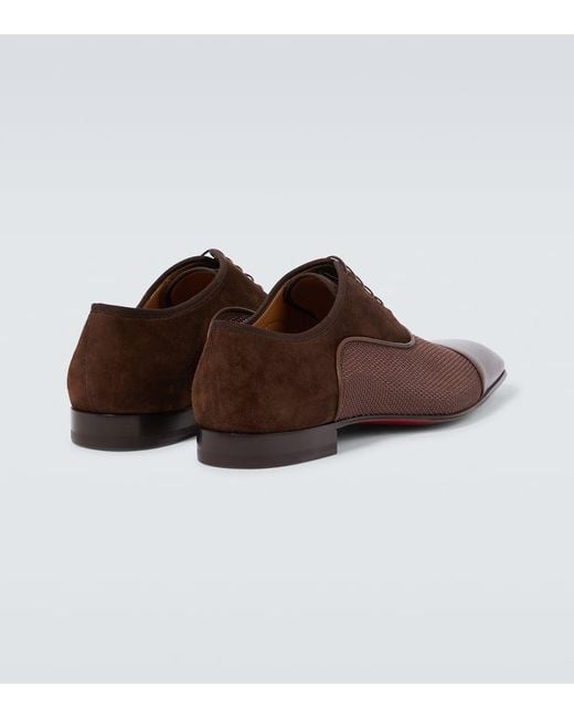 Zapatos Oxford Greggo De Ante Con Piel Christian Louboutin de hombre de color Brown