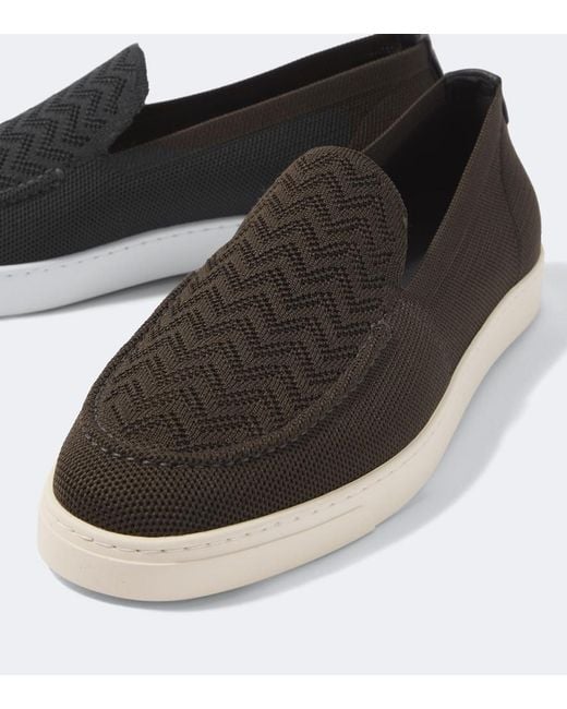 Giorgio Armani Black Asv Jacquard Slip-On Shoes for men