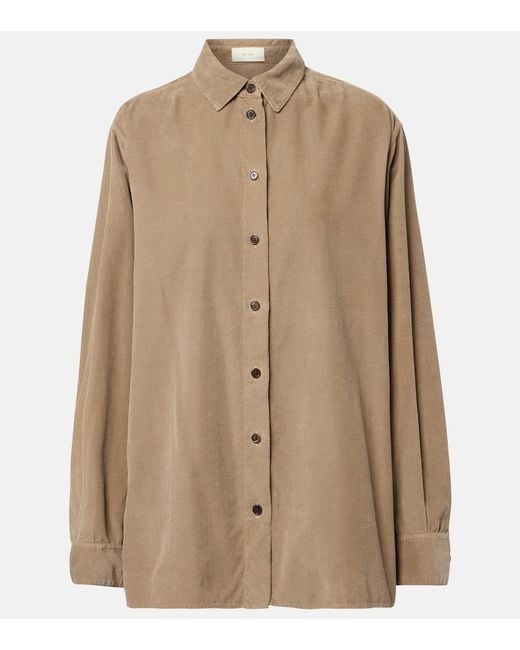 Camisa Sisilia De Pana De Algodon The Row de color Natural