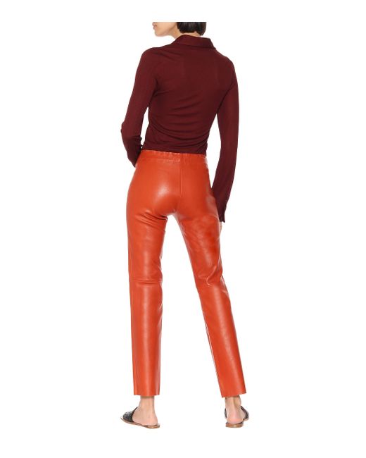 Stouls Jacky Leather leggings in Brown - Lyst