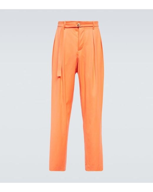 King & Tuckfield Orange Grant High-rise Wide-leg Wool Pants for men