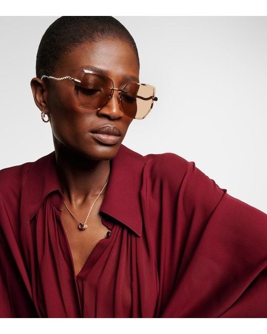 BVLGARI Pink Oversize-Sonnenbrille Serpenti Viper