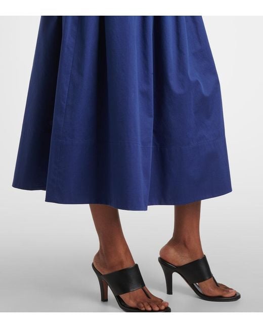Jupe Midi Leonie En Satin De Coton Joseph en coloris Blue