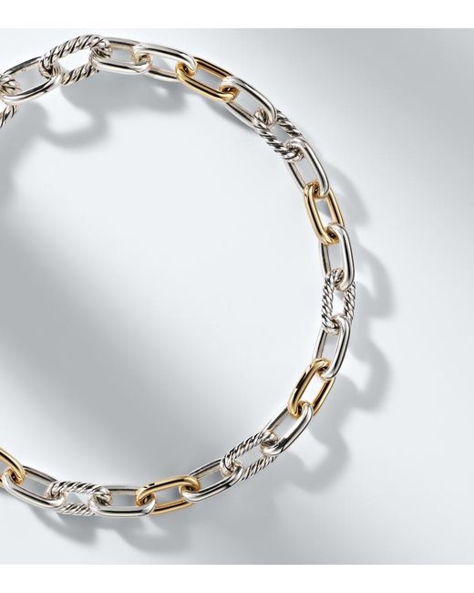 David Yurman Metallic Dy Madison Sterling And 18Kt Chain Bracelet for men