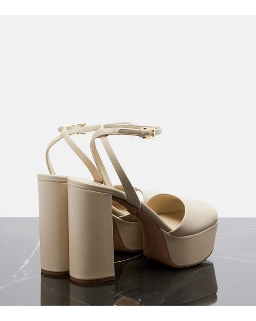 Prada Natural Leather Platform Sandals
