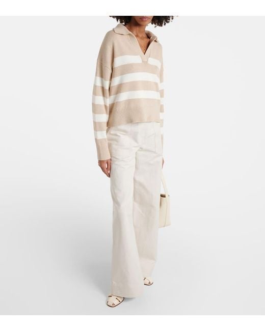 Velvet Natural Lucie Cotton And Cashmere Polo Sweater