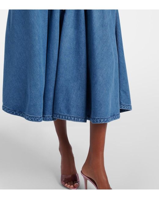 Patou Blue Denim Midi Skirt