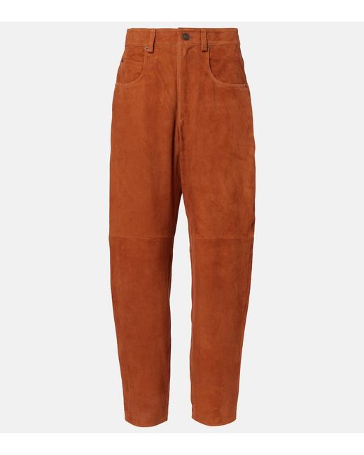 Isabel Marant Orange Darielle Suede Pants
