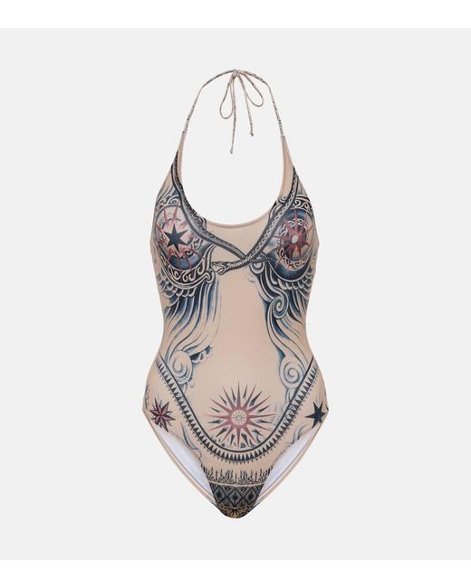 Jean Paul Gaultier Tattoo Collection Printed Swimsuit | Lyst