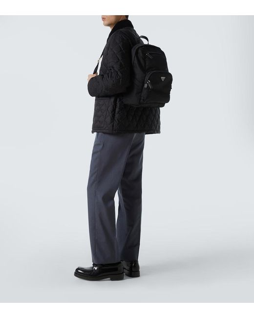 Prada Black Re-Nylon Logo Backpack for men