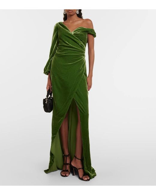 Vestido de fiesta Rubinia de terciopelo Costarellos de color Green