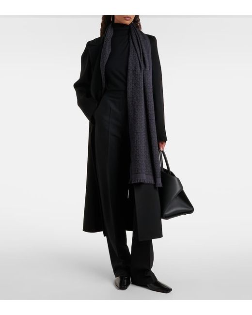 Bufanda Gancini De Lana De Jacquard Ferragamo de color Blue