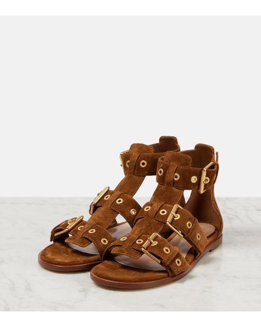 Gianvito Rossi Brown Suede Sandals