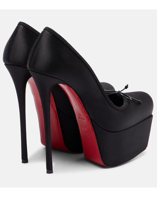Christian Louboutin Black Cassia 160 Satin Pumps