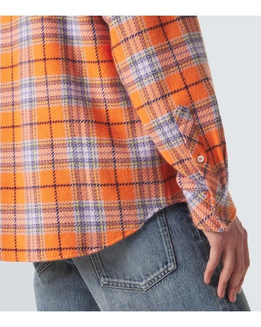 God's True Cashmere Orange Midnight Sun Cashmere Shirt With Carnelian for men
