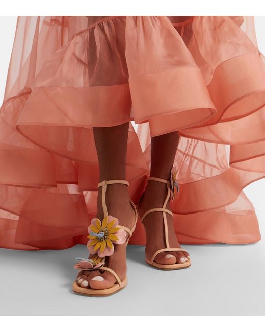 Zimmermann Natural Lilia 85 Leather Sandals