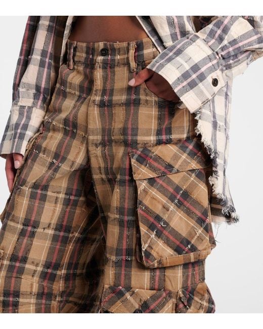 Pantalones Cargo De Franela De Algodon The Attico de color Natural