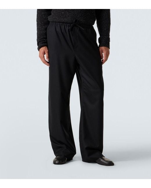 The Row Black Xon Virgin Wool Wide-Leg Pants for men