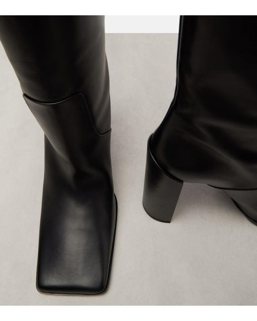 Alaïa Black Overknee-Stiefel Aus Leder