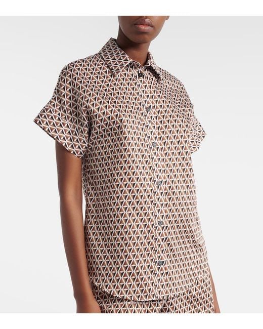 Max Mara White Crea Printed Cotton Shirt