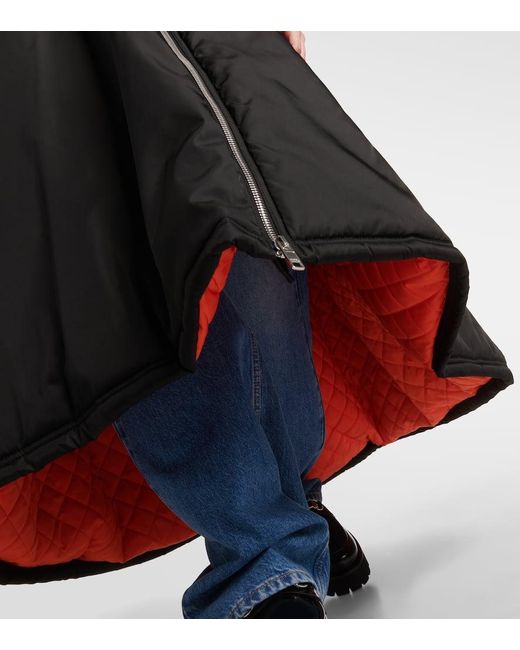 Abrigo acolchado de gabardina de nylon Gucci de color Black