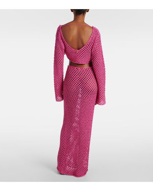 Falda Larga Magen En Mezcla De Algodon Bananhot de color Pink