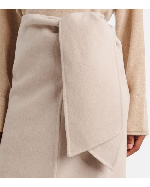 Max Mara Natural Zuppa Wool And Cashmere Wrap Skirt
