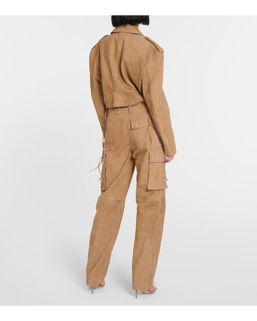 Magda Butrym Natural Suede Cargo Pants