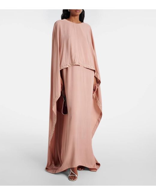 Stella McCartney Pink Maxikleid Mit Kristallen