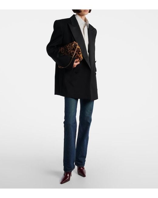Saint Laurent Purple Ashley 90 Leather Ankle Boots