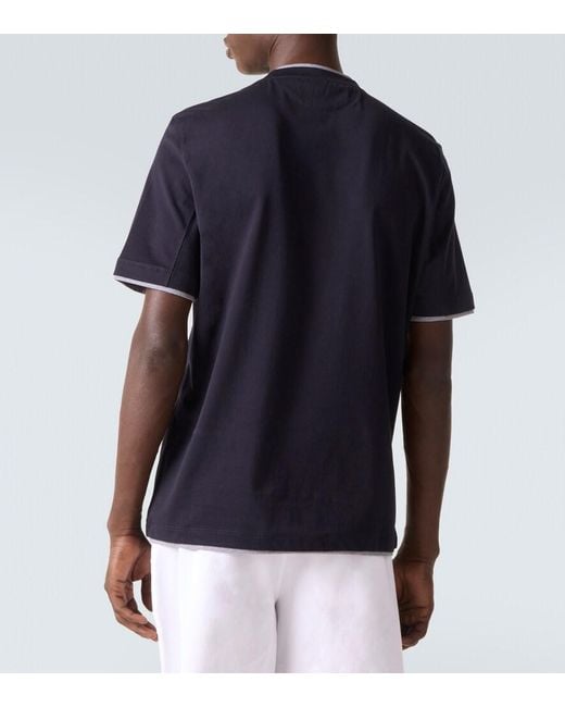 Brunello Cucinelli Blue Cotton Jersey T-Shirt for men