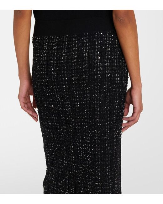 Veronica Beard Black Corbin Tweed Midi Skirt