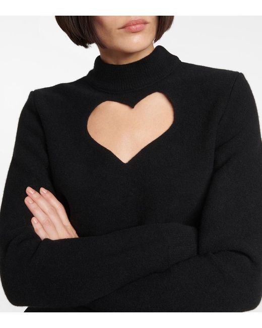 Alaïa Black Keyhole Virgin Wool Cropped Sweater