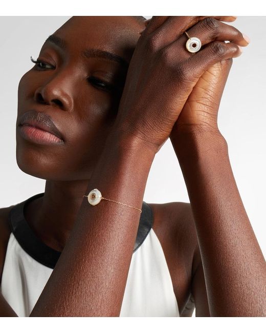 Mateo Metallic 14Kt Bracelet With Diamonds And Pearls