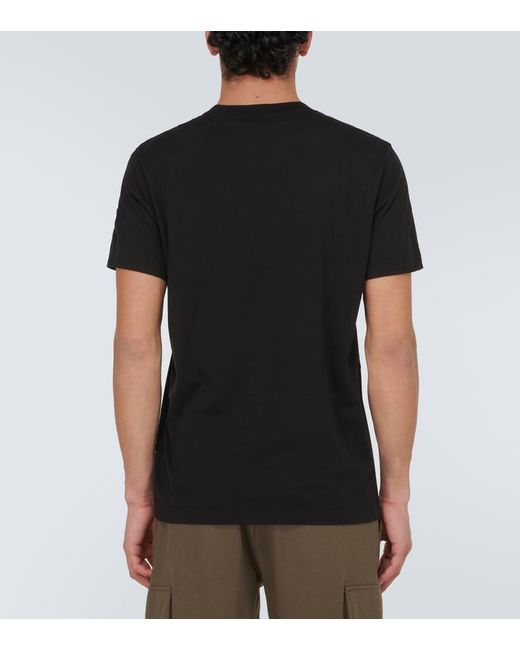 T-shirt in cotone con logo di Moncler in Black da Uomo