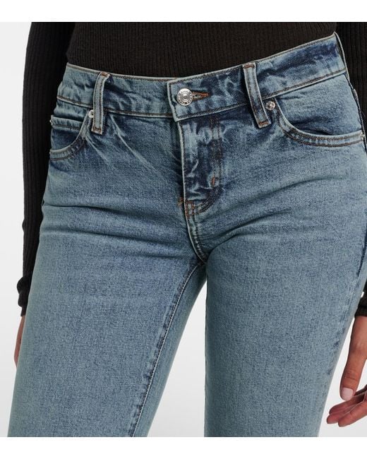 FRAME Blue Le Pixie Low-Rise Flared Jeans