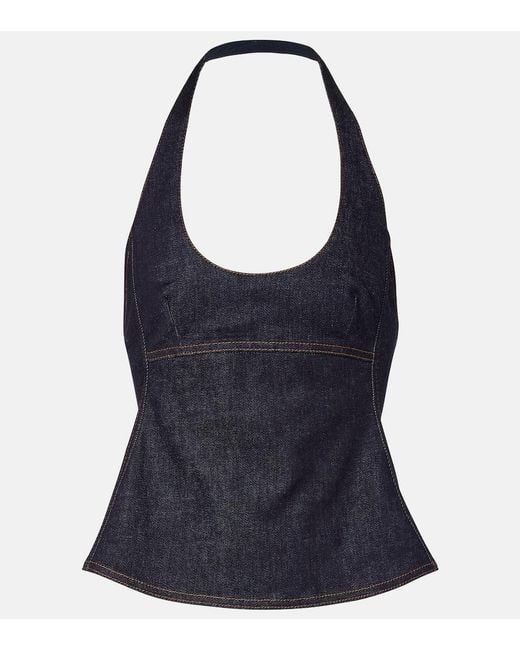 Jacquemus Blue Lavoir De-Nimes Denim Halterneck Top