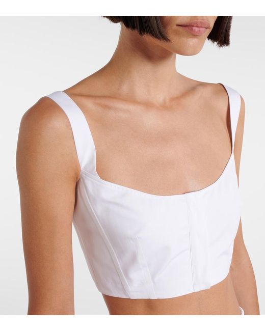 Crop Top De Algodon Alaïa de color White