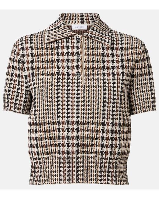 Alexander McQueen Black Cropped-Polopullover