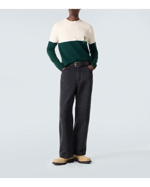 Loewe Green X Louis Wain Embroidered Wool Sweater for men