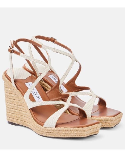 Jimmy Choo Metallic Ayla 110 Espadrille Wedges