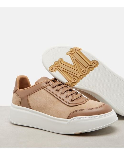Max Mara Natural Sneakers Maxisuede Mit Leder